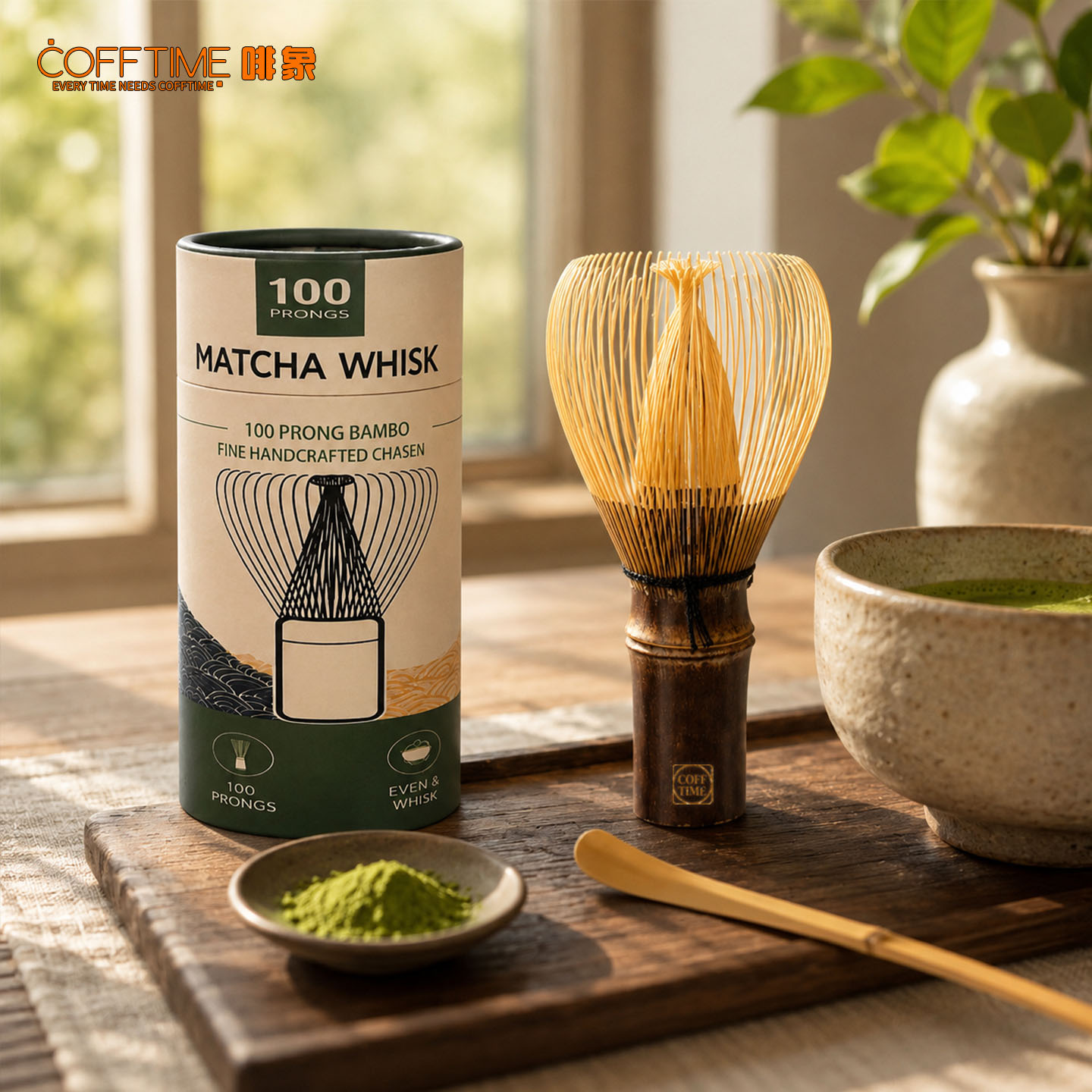 Bamboo Whisk Chasen - COFFTIME Batidor de Matcha de 100