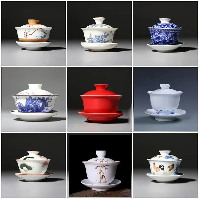 Matcha Bowl Chawan - Jingdezhen-Tazón de té chino Gaiwan, tazas