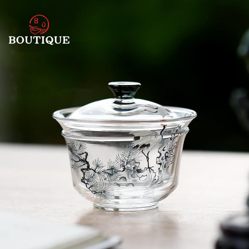 Pino y grúa Gaiwan, tazón de t - Matcha Bowl Chawan reseña y precio